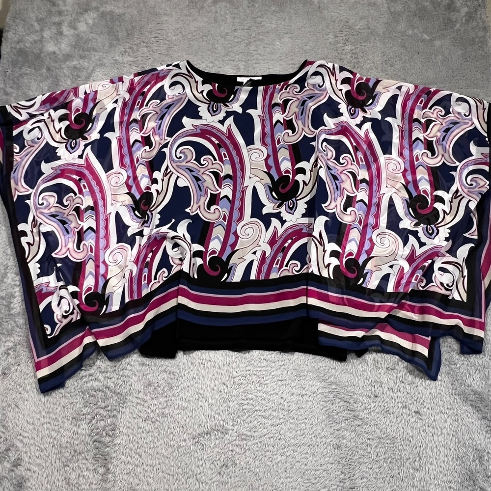 Chico's Layered Top Paisley Chiffon Colorful Flowy‎ Built-in Cami Women's 2 US L
